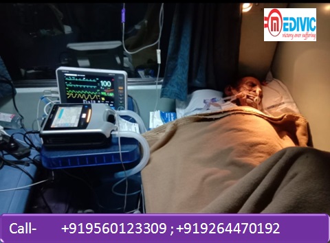 Medivic Air And Train Ambulance Patna nd Delhi